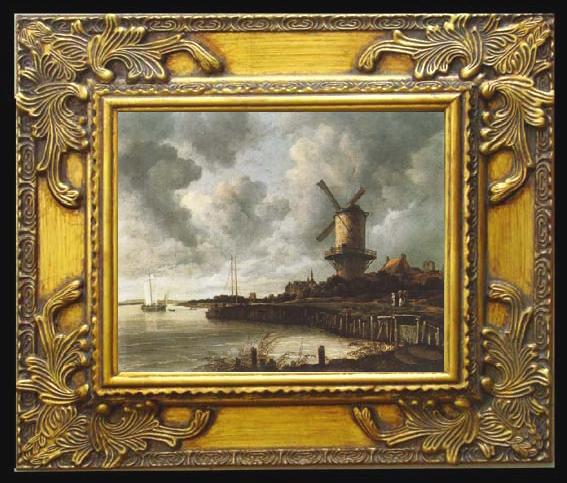 framed  Jacob van Ruisdael The Windmill at Wijk Bij Duurstede (mk08), Ta070